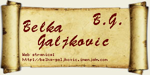 Belka Galjković vizit kartica